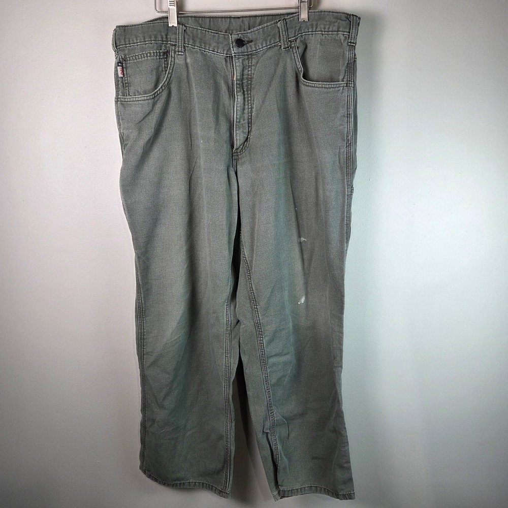 Carhartt FR Carpenter Pants 40x32 (Fits 38x28) Moss Green FRB159-MOS Workwear
